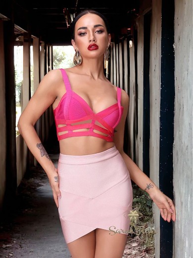 Falda bandage modelo Maria rosa chicle