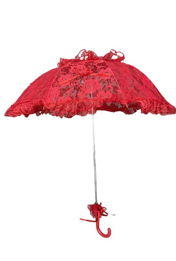 Vintage Red Lace Umbrella