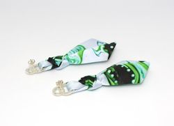 Arete y pulsera de lazo Caballito de mar verde