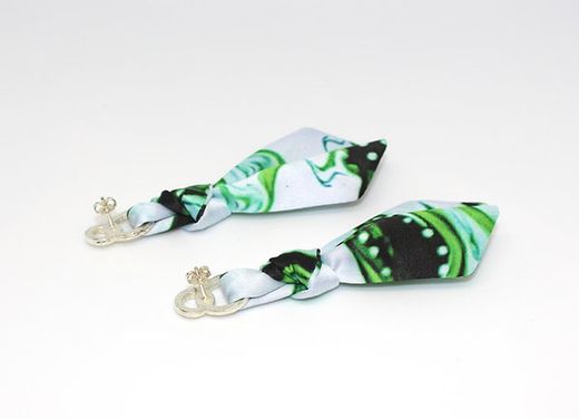 Arete y pulsera de lazo Caballito de mar verde