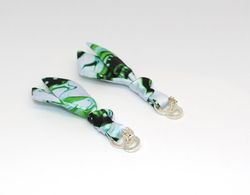 Arete y pulsera de lazo Caballito de mar verde