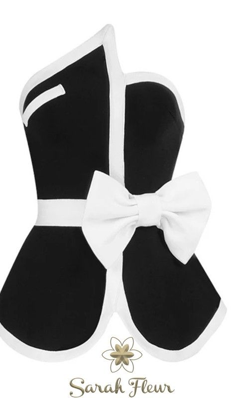 Xandra black and white bandage top and skirt set