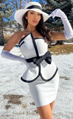 Xandra white bandage top and skirt set