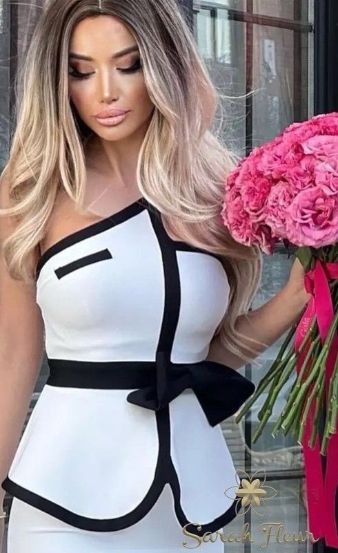 Xandra white bandage top and skirt set