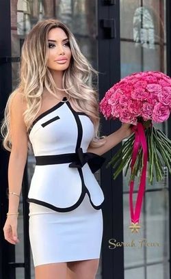 Xandra white bandage top and skirt set