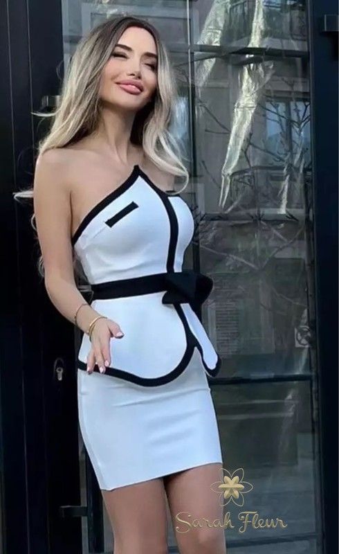 Xandra white bandage top and skirt set