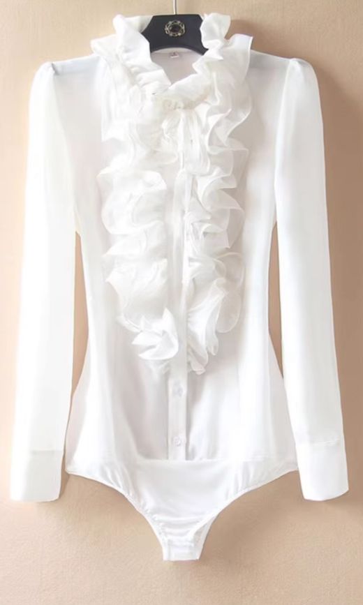 White bodysuit blouse, Malaga model