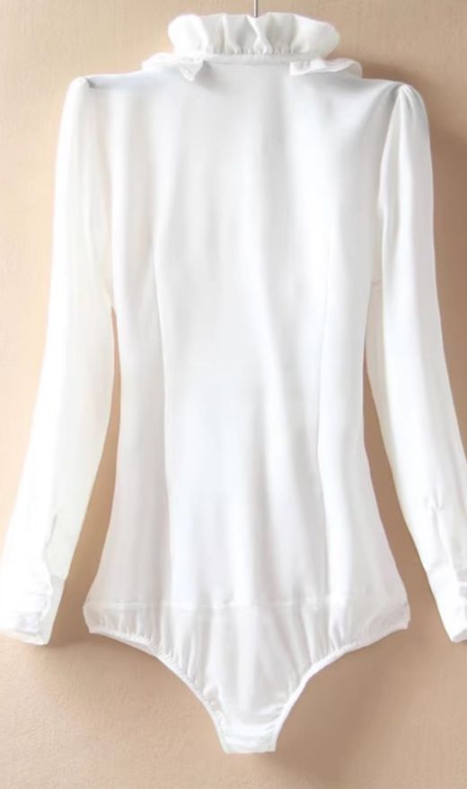 White bodysuit blouse, Malaga model