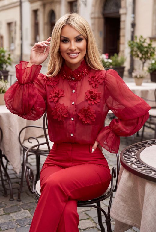 Blusa modelo Flores Roja
