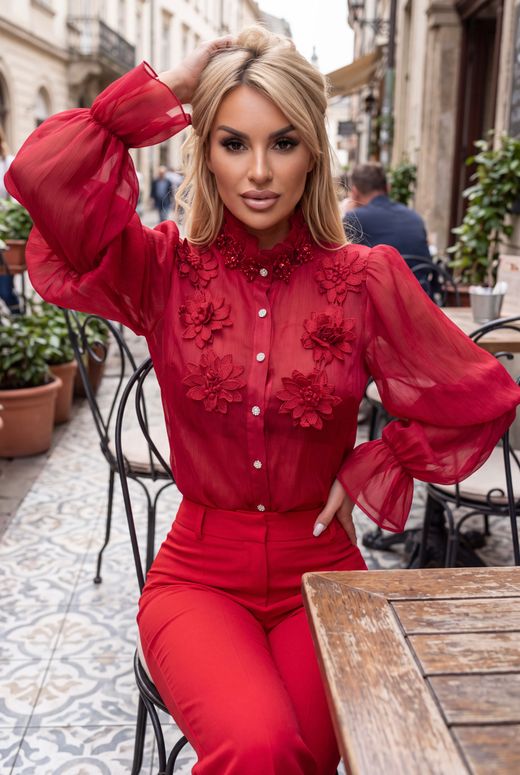 Blusa modelo Flores Roja
