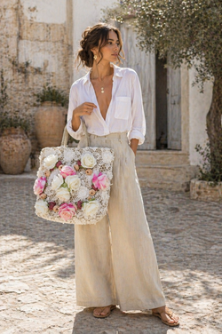 Rosas model straw basket bag