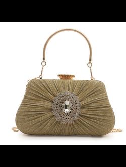 Bolso de fiesta modelo Lady Di dorado