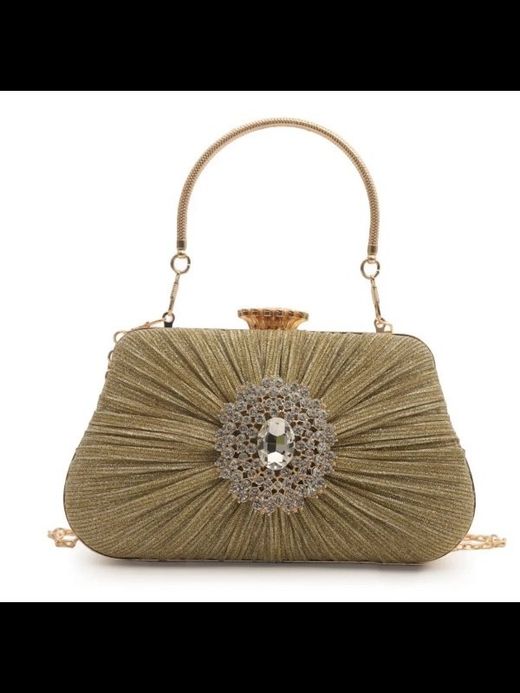 Bolso de fiesta modelo Lady Di dorado