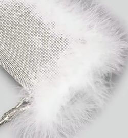 White ostrich model bag