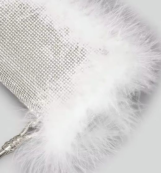 White ostrich model bag
