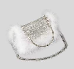 White ostrich model bag