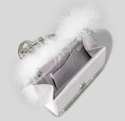 White ostrich model bag