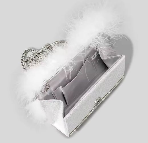 White ostrich model bag