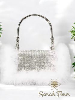 White ostrich model bag