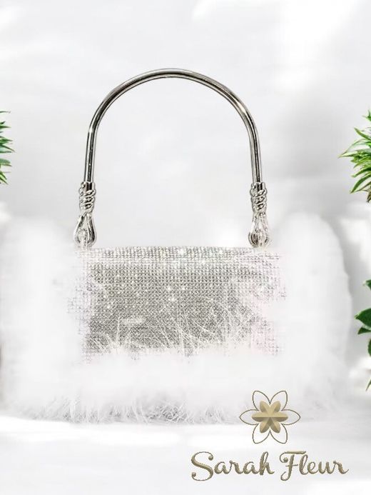 White ostrich model bag