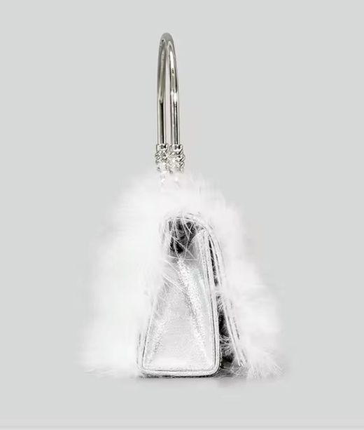 White ostrich model bag