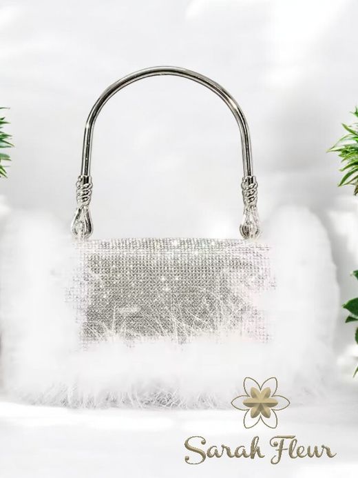 White ostrich model bag