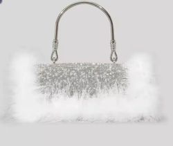 White ostrich model bag