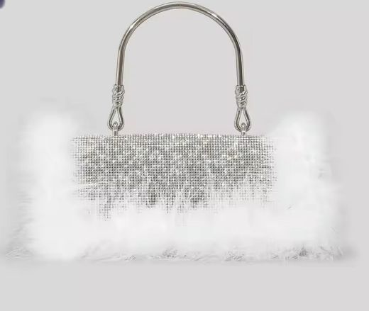 White ostrich model bag