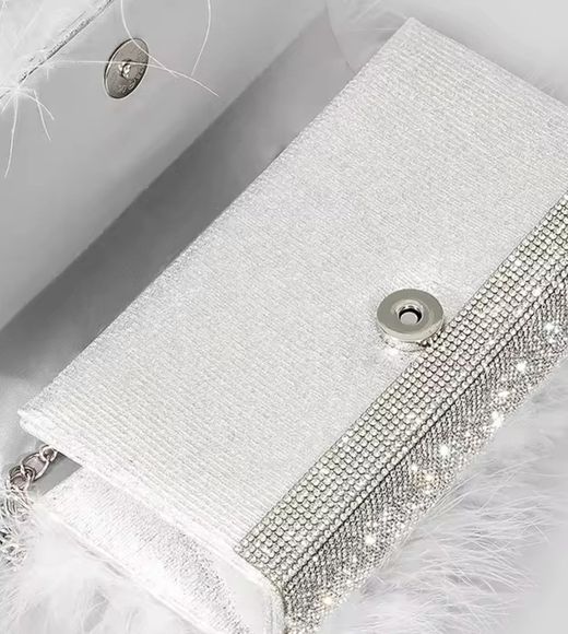 White ostrich model bag
