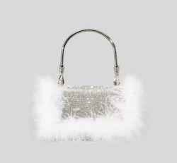 White ostrich model bag