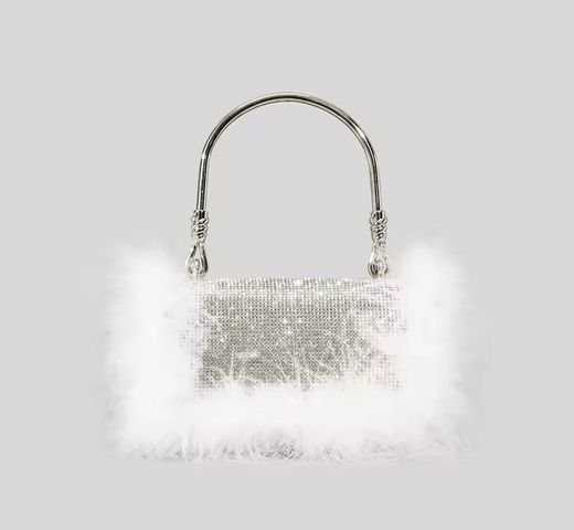 White ostrich model bag