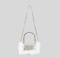 White ostrich model bag