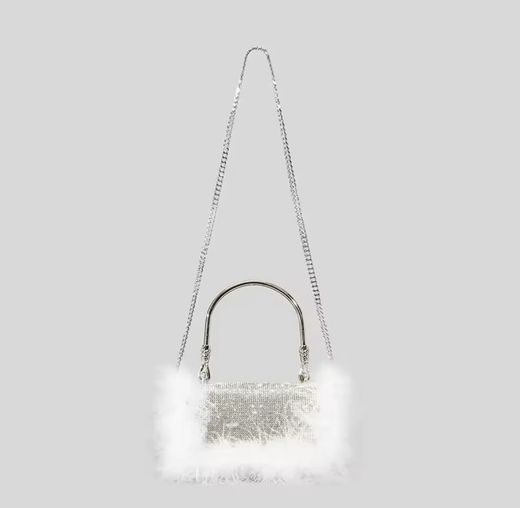 White ostrich model bag