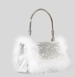 White ostrich model bag