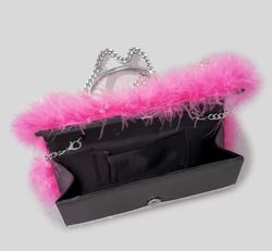 Fuchsia ostrich model bag