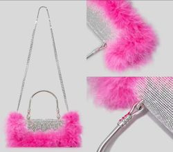 Fuchsia ostrich model bag