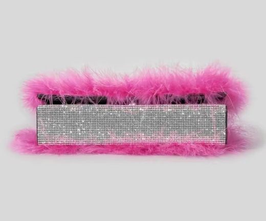 Fuchsia ostrich model bag
