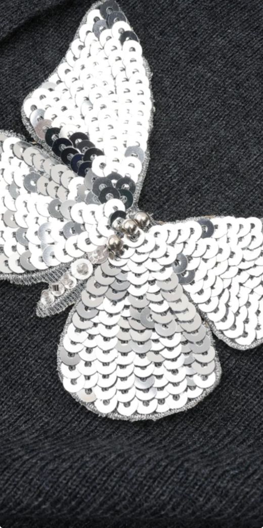 Cárdigan modelo Mariposa plateada
