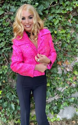 Jacquard flower jacket model Laura