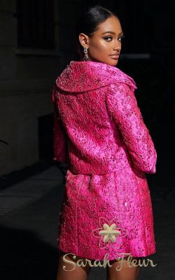 Jacquard flower jacket model Laura