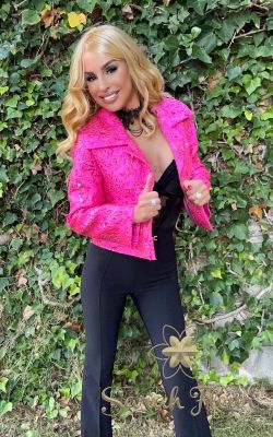 Jacquard flower jacket model Laura