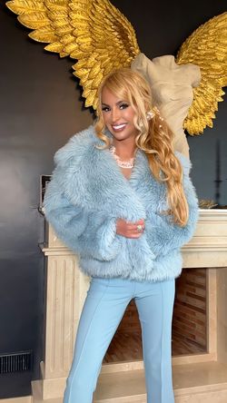 Chaqueta modelo Copito azul