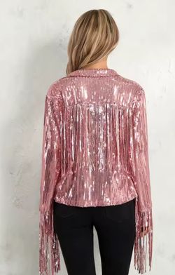 Chaqueta modelo Flecos rosa