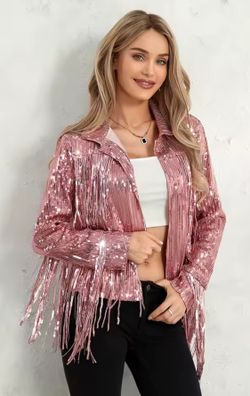 Chaqueta modelo Flecos rosa