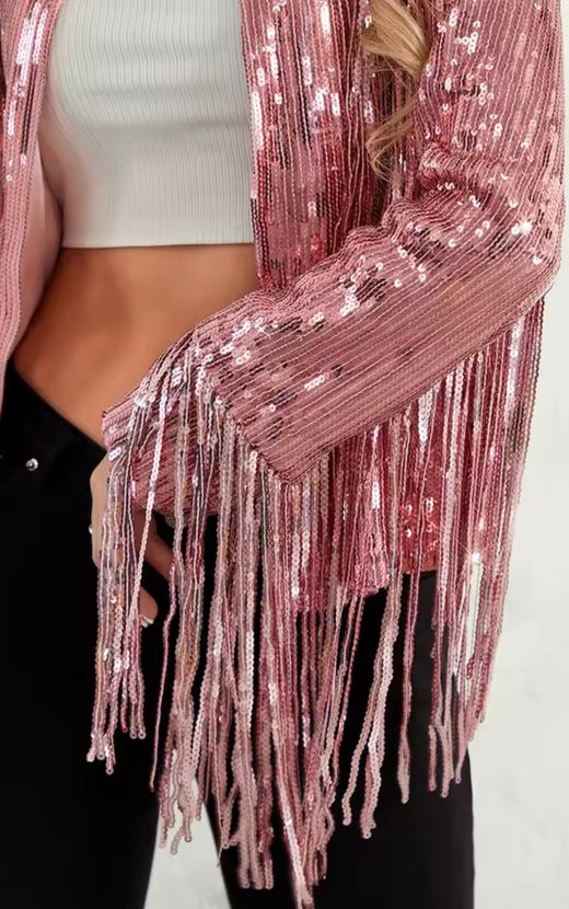Chaqueta modelo Flecos rosa