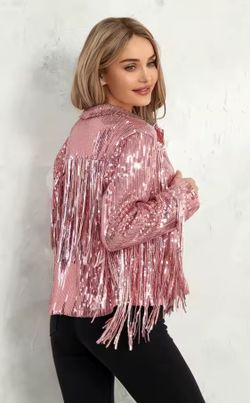 Chaqueta modelo Flecos rosa