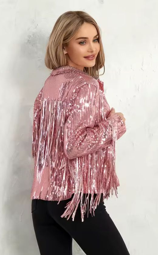 Chaqueta modelo Flecos rosa