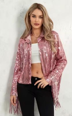 Chaqueta modelo Flecos rosa