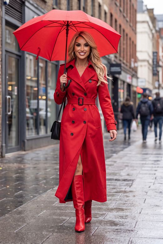 Chaqueta modelo Gabardina Roja