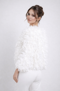 Letizzia model jacket, white